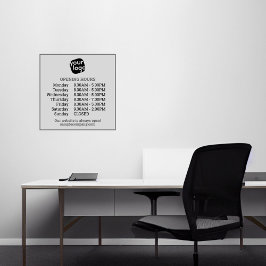 Pegatina Horas De Apertura Del Logotipo De personalizable Y