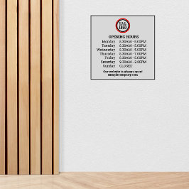 Pegatina Horas De Apertura Del Logotipo De personalizable Y