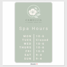 Pegatina Horas de la tienda de spa de marca Ventana Vinilo