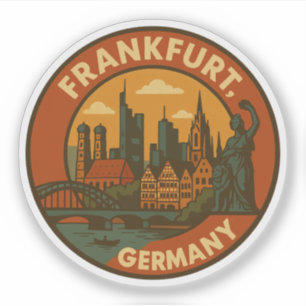 Pegatina Horizonte de Frankfurt Alemania