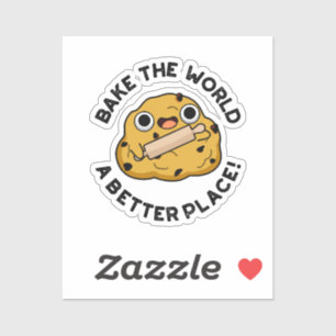 Pegatina Hornea Un Mundo Mejor Lugar Cute Pun De Repostería