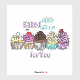 Pegatina Horneado con amor por ti | Atrapado a mano