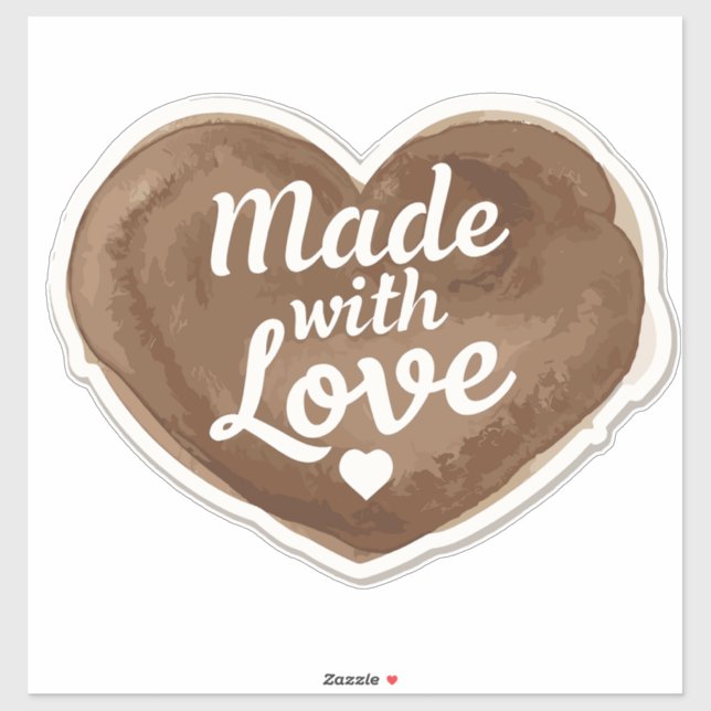 Pegatina Horneado con corazón de amor (Hoja)