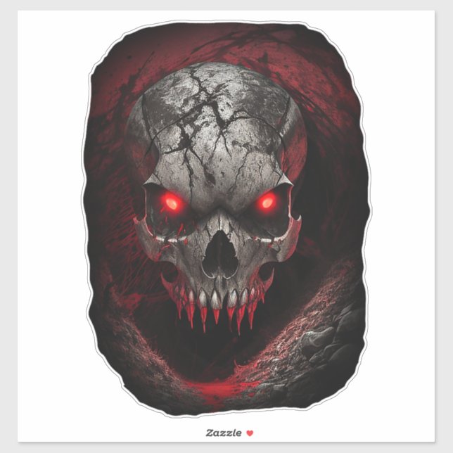 Pegatina Horor Skull (Hoja)