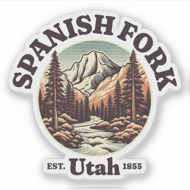 Pegatina Horquilla española, Utah (Anverso)