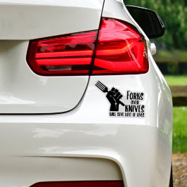 Pegatina Horquillas sobre cuchillos, vegan