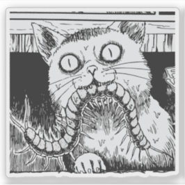 Pegatina Horror cat anime art