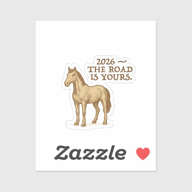 Pegatina horse and motivational text sticker (Hoja)