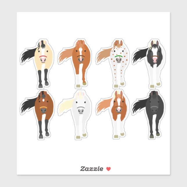 Pegatina horse sticker set (Hoja)