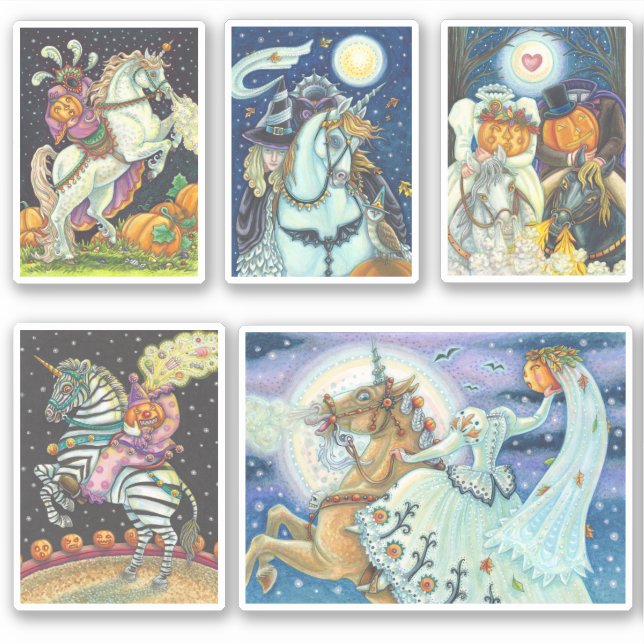 PEGATINA HORSEMAN HORSEWOMAN HALLOWEEN, SIN CABEZA, ASESORA (Anverso)