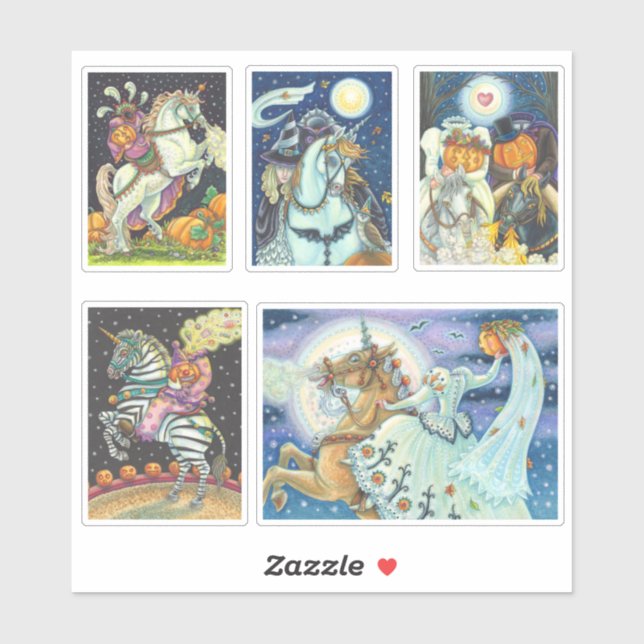 PEGATINA HORSEMAN HORSEWOMAN HALLOWEEN, SIN CABEZA, ASESORA (Hoja)