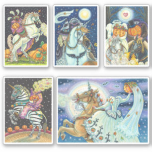 PEGATINA HORSEMAN HORSEWOMAN HALLOWEEN, SIN CABEZA, ASESORA