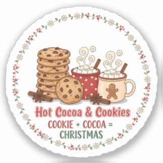 Pegatina Hot Cocoa & Cookies Christmas