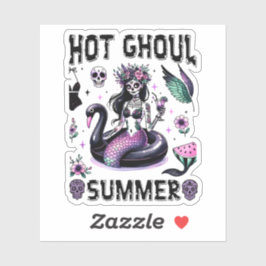Pegatina Hot Ghoul Summer Spooky Mermaid Goth Halloween