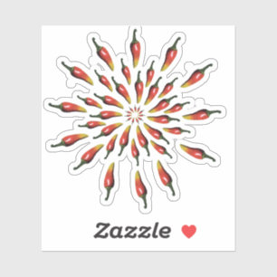 Pegatina Hot Peppers Mandala