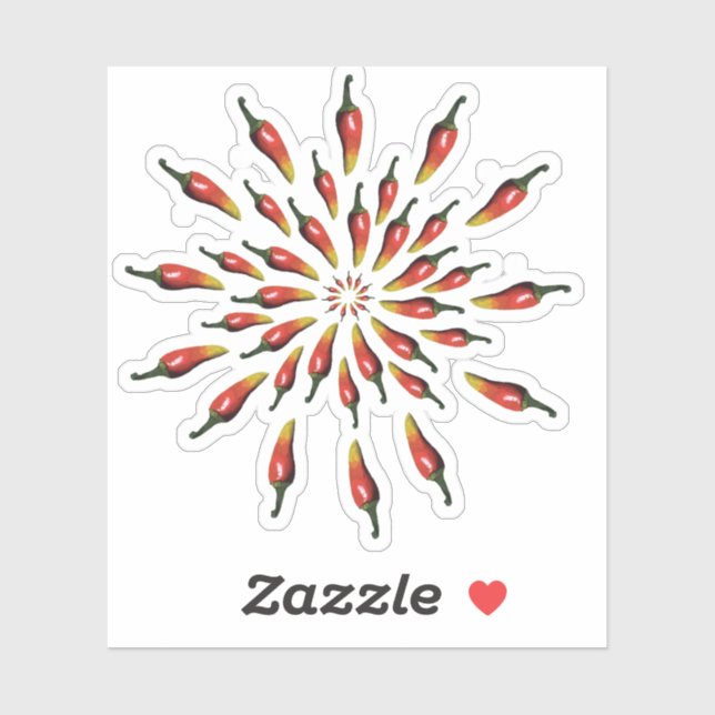 Pegatina Hot Peppers Mandala (Hoja)