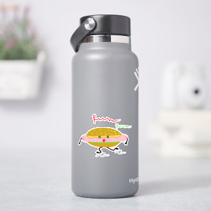 Pegatina Hotdog divertida en ejecución con texto RUN RUN