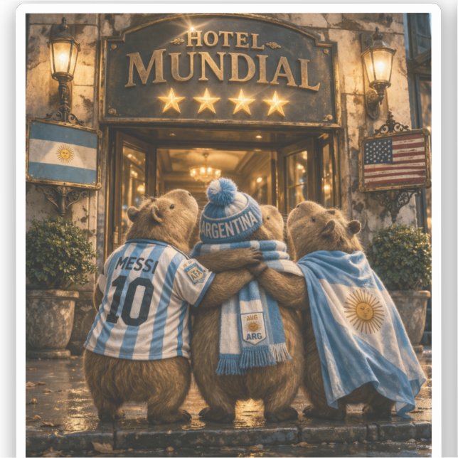 Pegatina  Hotel 4 estrellas Capibarras (Anverso)