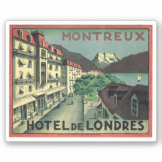 Pegatina Hotel de Londre Montreux Suiza