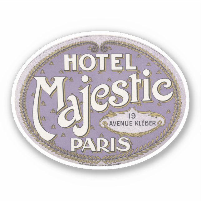 Pegatina Hotel Majestic Paris (Anverso)