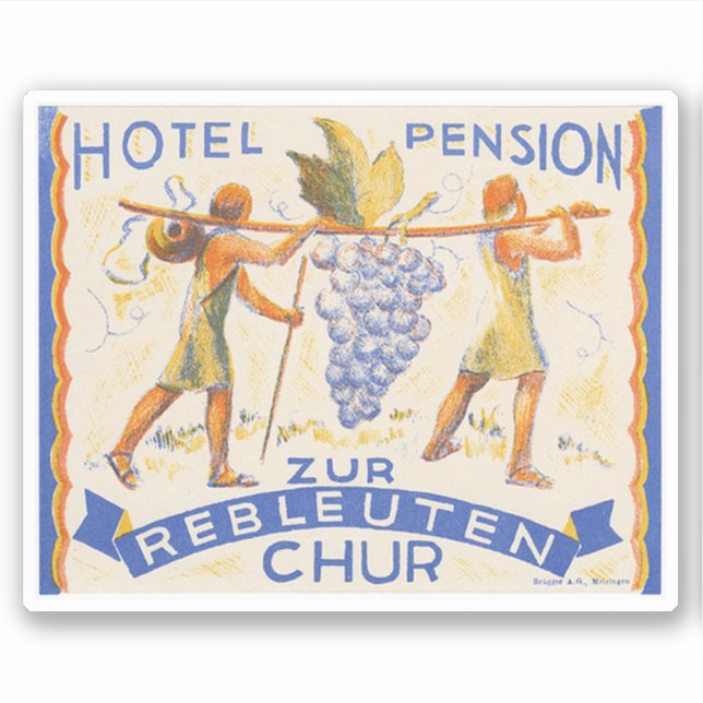 Pegatina Hotel Pension Suiza (Anverso)