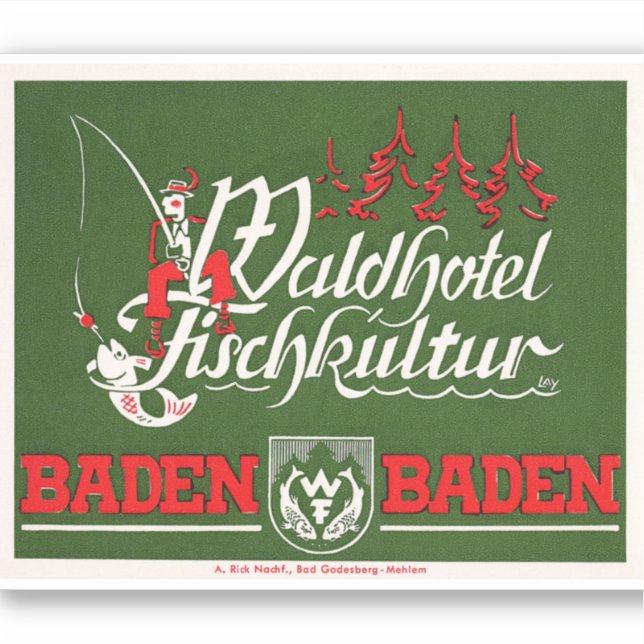 Pegatina Hotel Wald Alemania (Anverso)