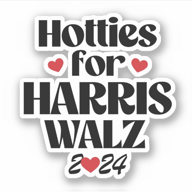 Pegatina Hotties for Harris Walz (Anverso)