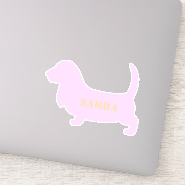Pegatina Hound personalizado de Basset (Detalle)