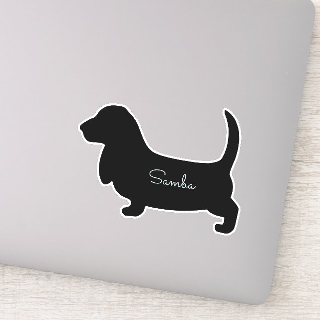 Pegatina Hound personalizado de Basset (Detalle)
