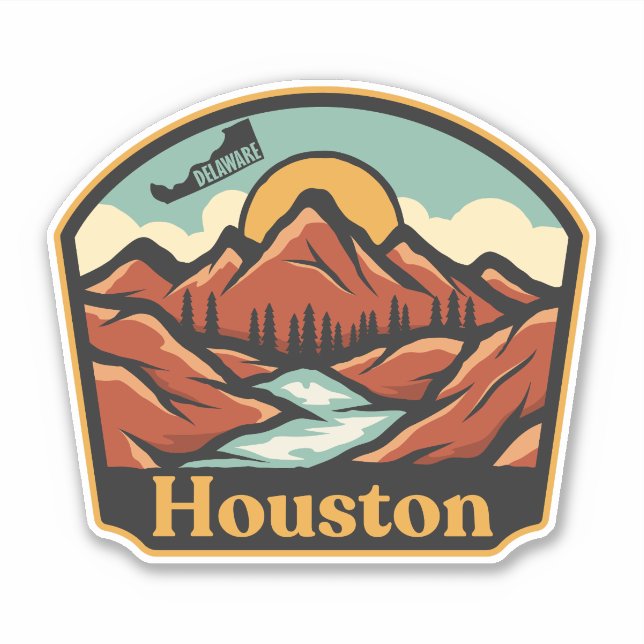 Pegatina Houston, Delaware  (Anverso)