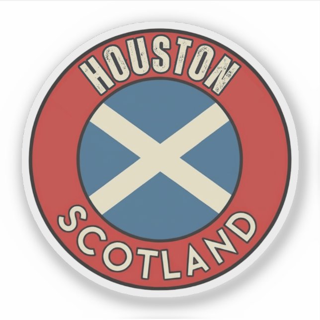 Pegatina Houston, Escocia (Anverso)