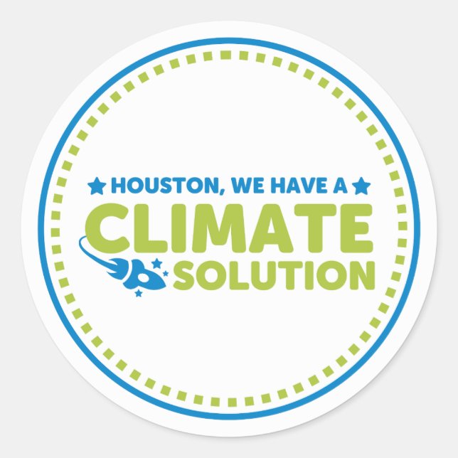 Pegatina - Houston, tenemos una solución climática (Anverso)