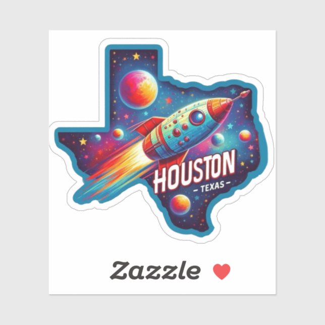 Pegatina Houston, Texas, Estados Unidos - NASA (Hoja)