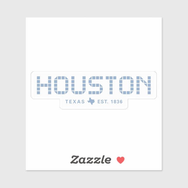 Pegatina Houston Tile, Blue Tile, Houston Texas (Hoja)