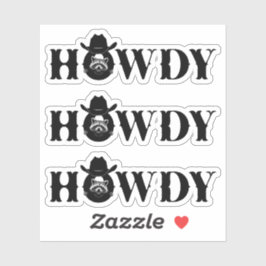 Pegatina Howdy Cowboy Raccoon with Rustic Western Style