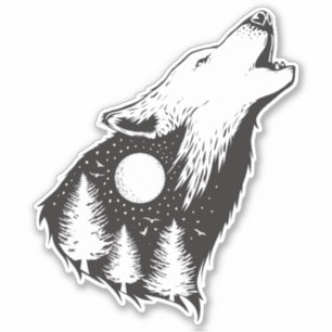 Pegatina Howling Wolf