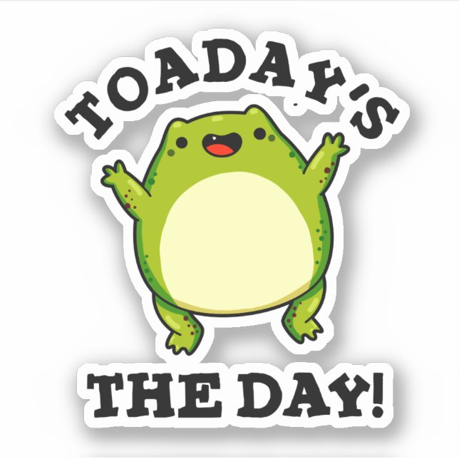 Pegatina Hoy, el día gracioso de Toad Pun (Anverso)