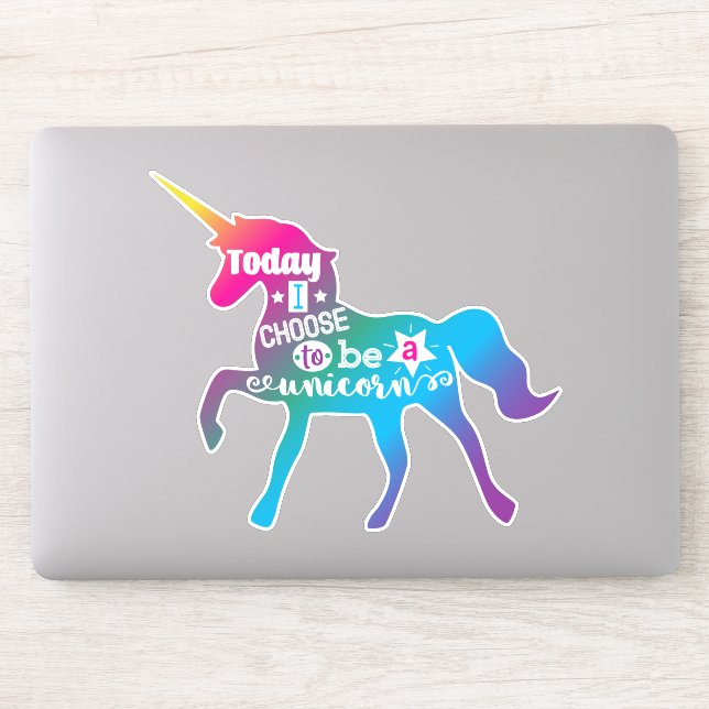 Pegatina Hoy elijo ser unicornio (Ordenador)