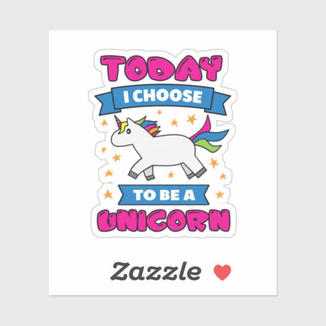 Pegatina Hoy elijo ser unicornio (Hoja)