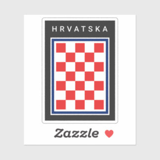 Pegatina Hrvatska Checker Azul Frontera
