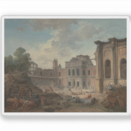 Pegatina Hubert Robert: Demolición del castillo de Meudon