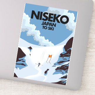 Pegatina Huella de esquí de Niseko Japón