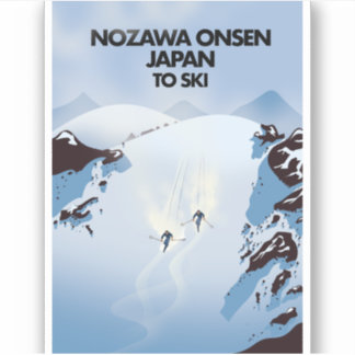 Pegatina Huella de esquí de Nozawa Onsen Japón.