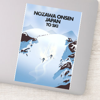 Pegatina Huella de esquí de Nozawa Onsen Japón.