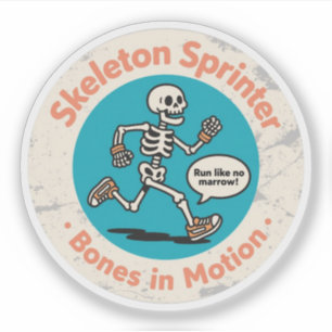 Pegatina Huesos Skeleton Sprinter en movimiento