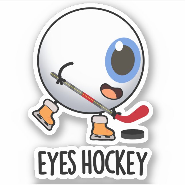 Pegatina Huéspedes divertidos en hockey sobre hielo Pun dep (Anverso)