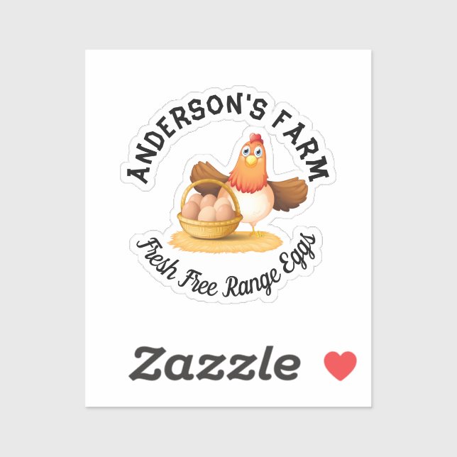 Pegatina Huevo de la granja de la familia de Personalizados (Hoja)