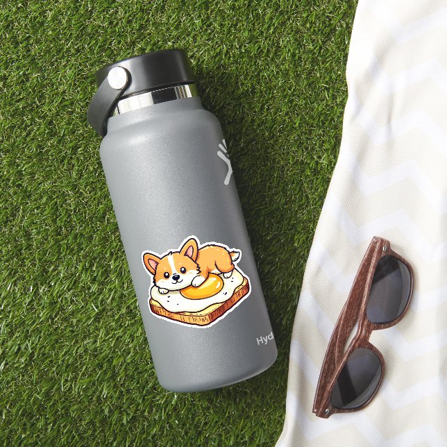 Pegatina Huevo de pan Cute Kawaii Corgi (HydroFlask Insitu)