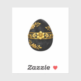 Pegatina Huevo de Pascua con relieve floral en terciopelo n