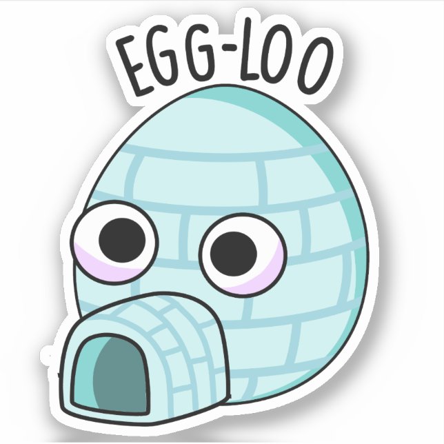 Pegatina Huevo-loo Funny Egg Pun (Anverso)